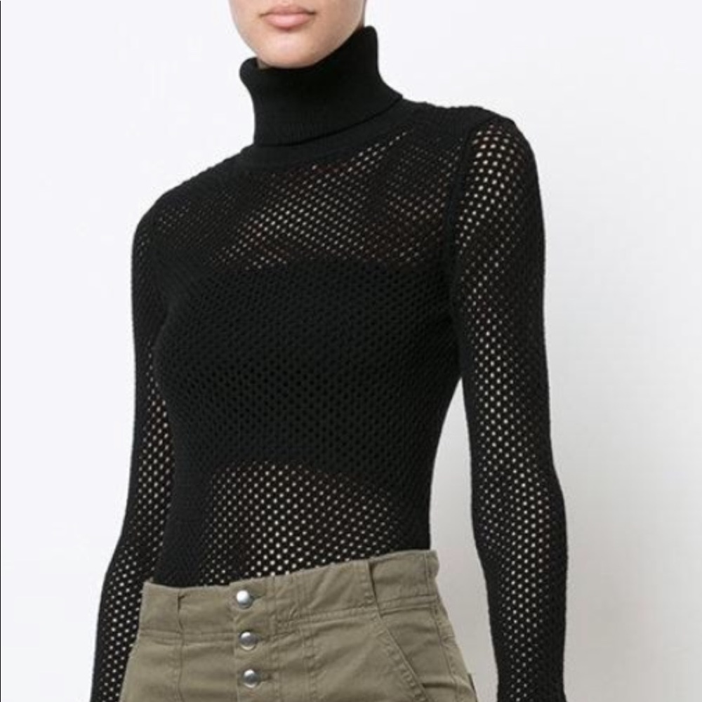 A.L.C black mesh turtle neck sweater